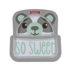Bebekevi Tanjir za bebe Panda, Sivi
