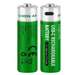 Logilink punjive baterije AA 1.5V 1850 mAh / 2775 mWh, type c, 2 kom