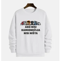 MAFIMI Muški duks Ako nisi kamiondžija nisi ništa, Beli