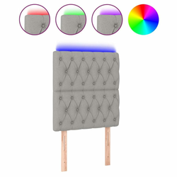 LED uzglavlje svjetlosivo 80x7x118/128 cm od tkanine