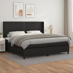 Krevet s oprugama i madracem crni 200x200 cm od umjetne kože