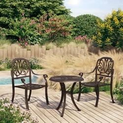 3-dijelni bistro set od lijevanog aluminija brončani