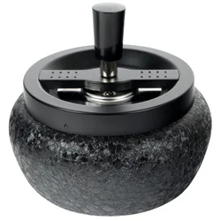 Velik vrtljivi pepelnik 13cm črn crackle