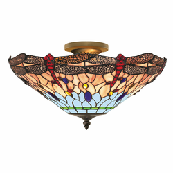 Searchlight 1289-16 - Tiffany plafonski luster DRAGONFLY 3xE14/40W/230V