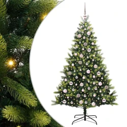 Umjetno savitljivo božićno drvce s 300 LED dioda Zelena 180 cm