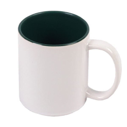 Vrč za tiskanje - 330 ml, bel, zelena notranjost