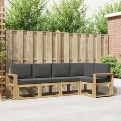 Set vanjskih sofa s jastukom 5 pcs Bijela i antracit