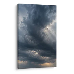 Slika temni oblaki s sončnimi žarki - 60x90