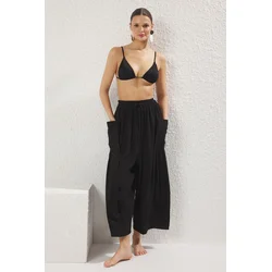 Trendyol Black Woven Beach Pants