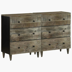 Komoda 2 kom svijetlosiva 60x33,5x75 cm Puno drvo Mango