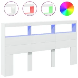 Vidaxl Omarica za vzglavje postelje LED bela 180x17x102 cm