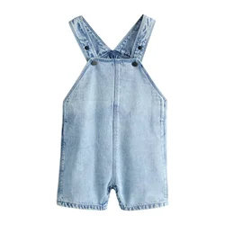 Next Hlače z naramnicami moder denim