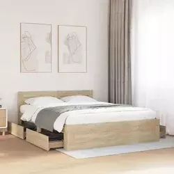Krevetna konstrukcija s uzglavljem 2 pcs Sonoma 153 x 203 cm