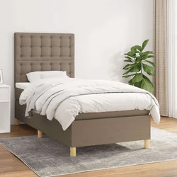 Vidaxl Box spring postelja z vzmetnico taupe 80x200 cm blago