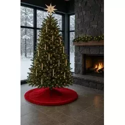Aberto Design Podloga za jelku Yilbasi, Okrugli, 150x150 cm, Crveni