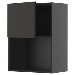 METOD Zidni element za mikrotalasnu, Crnosiva/Nickebo boja antracita, mat, 60x80 cm