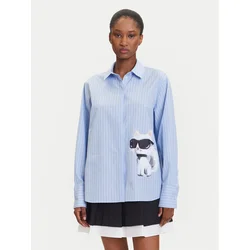 KARL LAGERFELD Srajca A3W11029 Modra Regular Fit