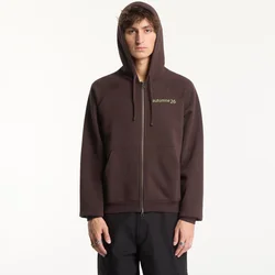 Sweatshirt Dime Grid Zip Hoodie Dark Brown S