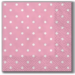Serviete za decoupage cocktail Pink Dots - 1 kos (Serviete za)