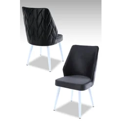 Hanah Home Set stolica Pufi, 48x90x43 cm, 4 komada, Antracit-bele