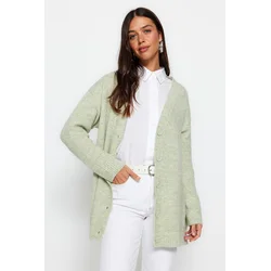 Trendyol Mint Buttons V-Neck Knitwear Cardigan