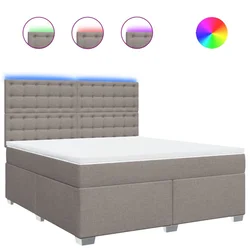 Vidaxl Box spring postelja z vzmetnico taupe 180x200 cm blago