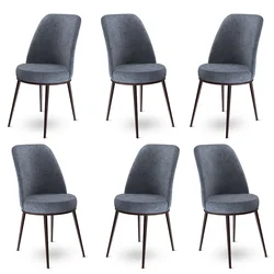 Hanah Home Set 6 trpezarijskih stolica Dexa Sivo-Braon