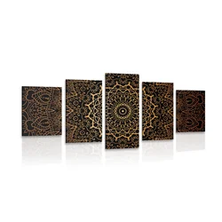 5-delna slika vintage Mandala v indijskem stilu - 150x75
