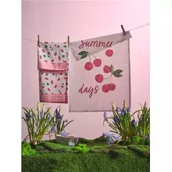 Sinsay - Set kuhinjskih krpa sa motivom trešanja 2 pack - crvena