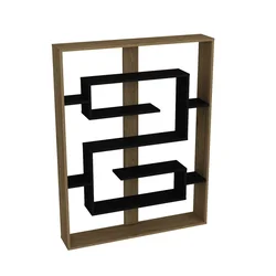 Hanah Home Esteban Black Ud Polica za knjige 120x156x22cm, Braon crna