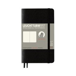 LEUCHTTURM1917 Džepna bilježnica LEUCHTTURM1917 Pocket Softcover Notebook - A6, meki povez, točkasto, 123 stranice - Black