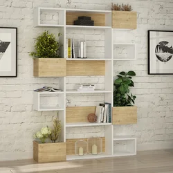 Hanah Home Polica 120x171x25,3cm Belo-Hrast