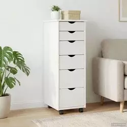 Mobilni ormar Bijelo 34 x 39 x 93,5 cm Čvrsto borovo drvo