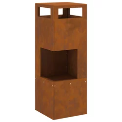 Kamin Smeđa 35 x 35 x 100 cm Čelik otporan na vremenske uvjete