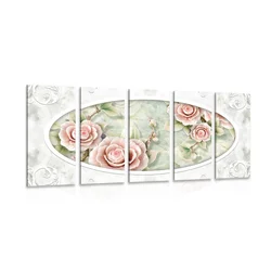 5-delna slika kamnite vrtnice - 150x75