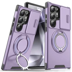 Maska za telefon Samsung S928B Galaxy S24 Ultra CAMSHIELD RING STAND, Ljubičasta