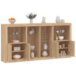 Komoda s LED svjetlima boja hrasta sonome 202x37x100 cm
