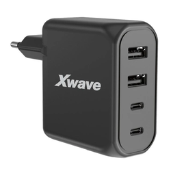 Xwave GaN100-2A2C GaN ultra-brzi punjač 100w, 2USB-A + 2USB-C, za mobilne tablete Crni