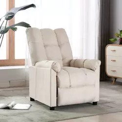vidaXL Fotelja od tkanine krem