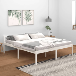 Krevet za starije osobe bijeli 180 x 200 cm bračni od borovine