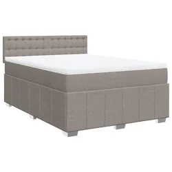 Vidaxl Box spring postelja z vzmetnico taupe 160x200 cm blago