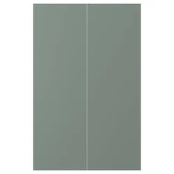NICKEBO Dvodelna vrata,pod.ugao.ormarić, matirano sivozelena, 25x80 cm