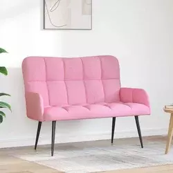 Vidaxl Kavč za 2 osebi Roza 115 x 61 x 87 cm Blago