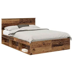 Vidaxl Konstrukcija postelje Star les 135 x 190 cm Masivno borovo les