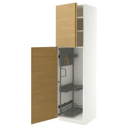 METOD Visoki element-ostava, bela/VOXTORP imitacija hrastovine vertikalna ručka, 60x60x220 cm