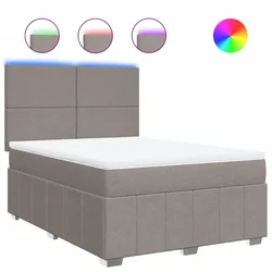 Vidaxl Box spring postelja z vzmetnico taupe 160x200 cm blago
