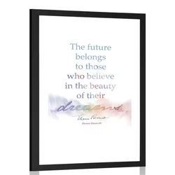 Plakat s paspartujem in motivacijskim citatom - Eleanor Roosevelt - 20x30 silver