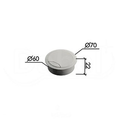 DABEL rozeta za kablove  MA04 fi60/70/22mm DBP1 siva/bela