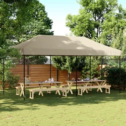 Šator za zabave Sivo-smeđa 292 x 580 x 315 cm Oxford tkanina