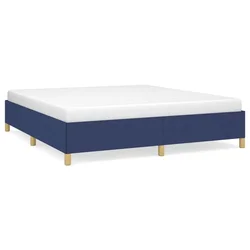 Vidaxl Posteljni okvir z vzmetmi moder 160x200 cm blago